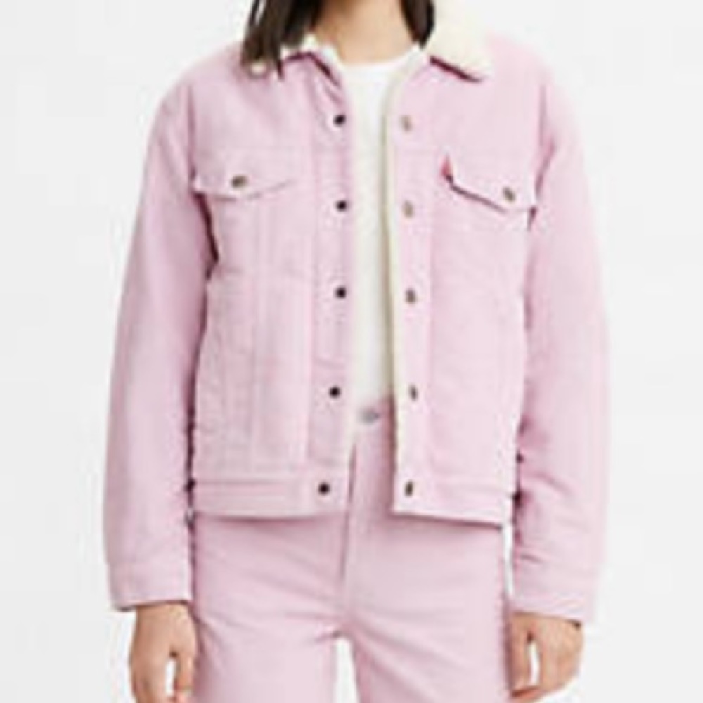 Forever 21 EX-BOYFRIEND CORDUROY SHERPA TRUCKER JACKET size l
